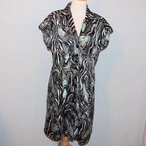 Cato SIze 16 Multicolor Lined Short Sleeve Dress EUC